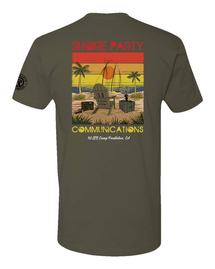 T100: "Shore Party" Classic Cotton T-shirt (USMC 1st LSB, Comm Plt) UTD Reloaded Gear Co. 