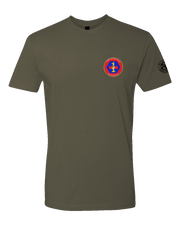 T100: "Shore Party" Classic Cotton T-shirt (USMC 1st LSB, Comm Plt) UTD Reloaded Gear Co. S OD Green 