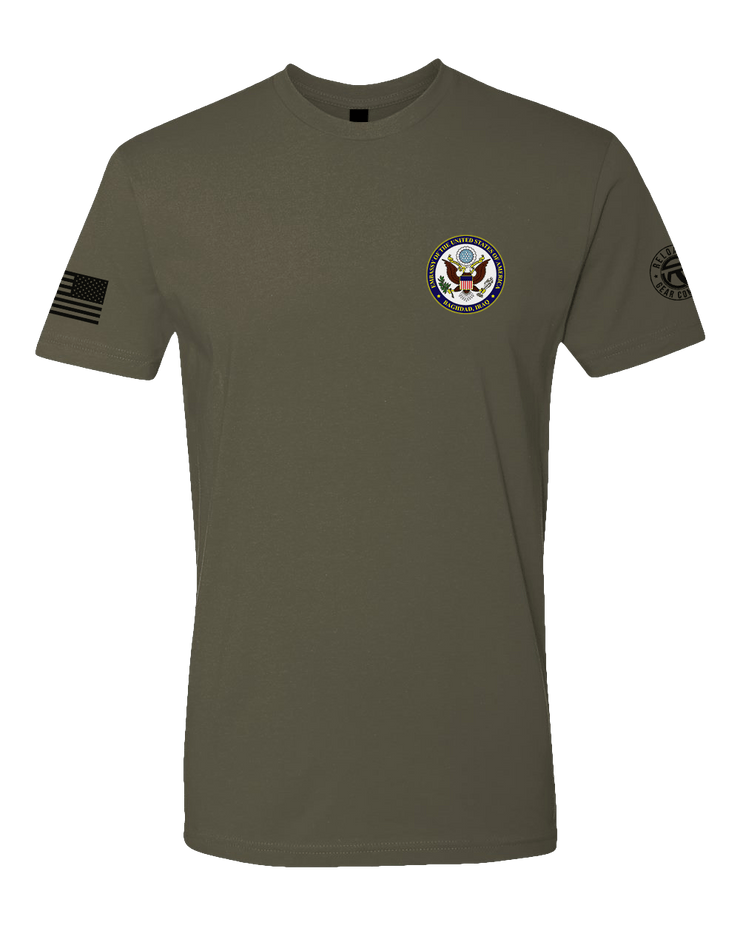 T100: "Sons of Apache" Classic Cotton T-shirt (MA ARNG 1-101 FA A-BTRY) UTD Reloaded Gear Co. XS OD Green 