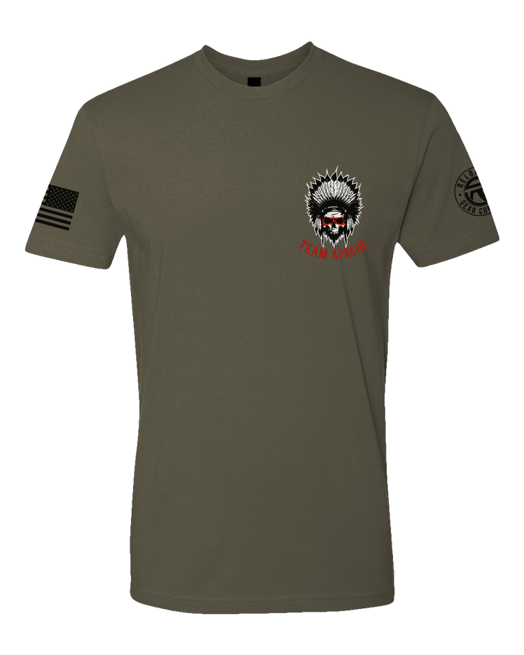 T100: "Team Apache" Classic Cotton T-shirt (NY ARNG 2-101 CAV) UTD Reloaded Gear Co. S OD Green 