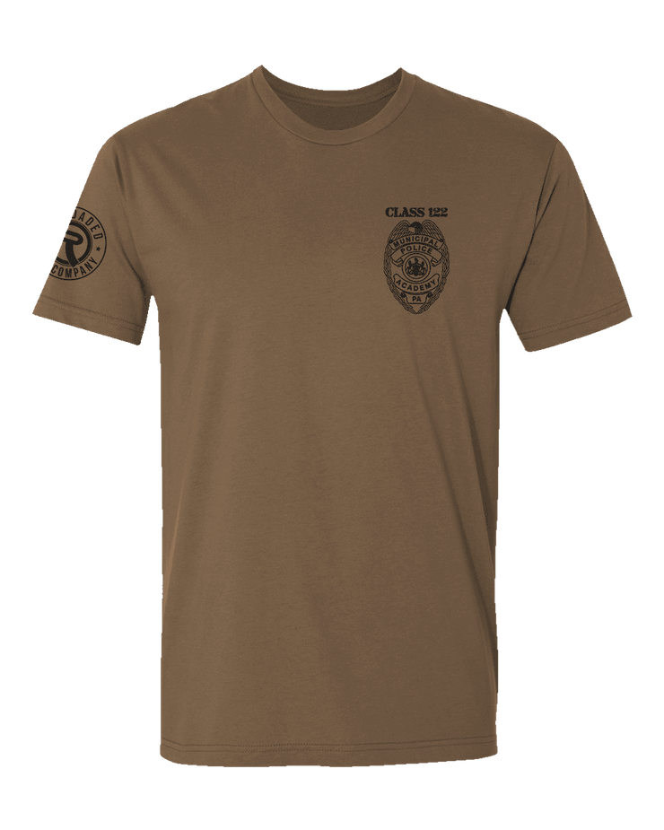 T150: "Die Living" Eco-Hybrid Ultra T-shirt (Class 122, PA Municipal Police Academy) UTD Reloaded Gear Co. S Coyote Brown 