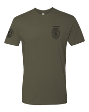 T150: "Die Living" Eco-Hybrid Ultra T-shirt (Class 122, PA Municipal Police Academy) UTD Reloaded Gear Co. S OD Green 