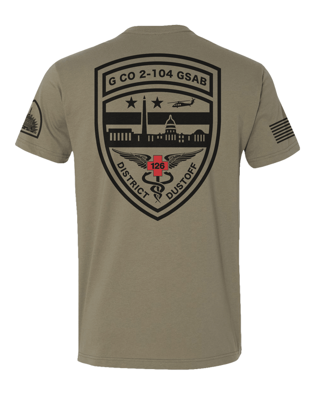 T150: "District: Dustoff" Eco-Hybrid Ultra T-shirt (G Co, 2-104th GSAB) UTD Reloaded Gear Co. 
