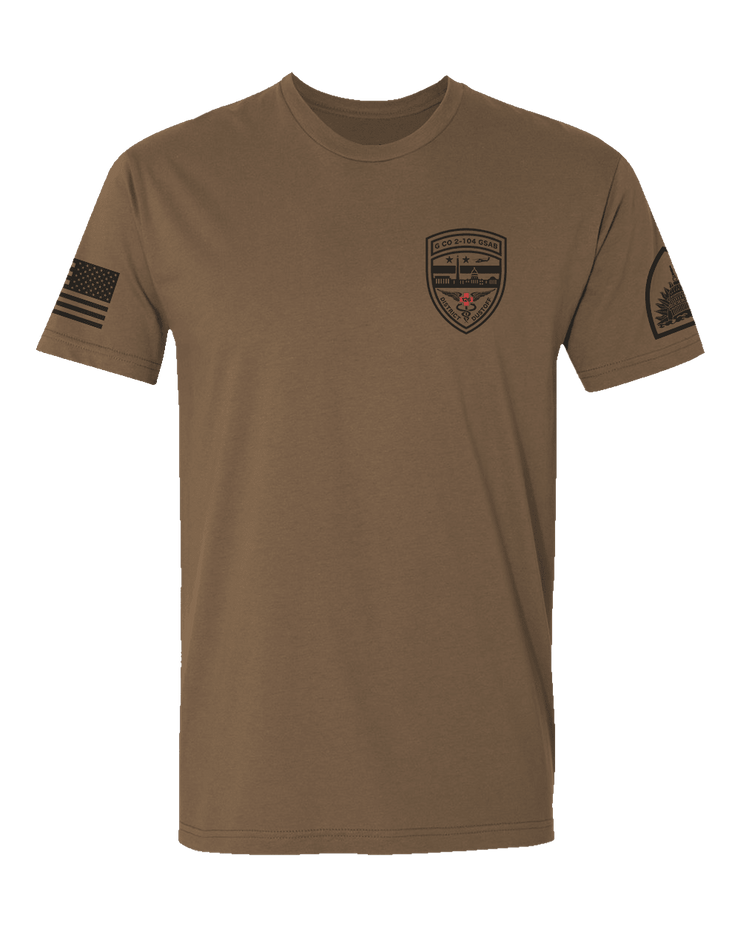 T150: "District: Dustoff" Eco-Hybrid Ultra T-shirt (G Co, 2-104th GSAB) UTD Reloaded Gear Co. S Coyote Brown 