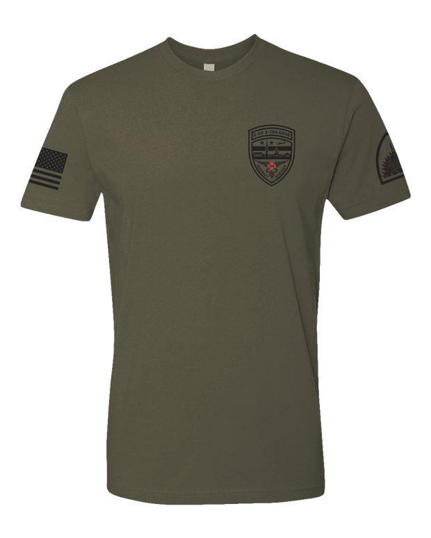 T150: "District: Dustoff" Eco-Hybrid Ultra T-shirt (G Co, 2-104th GSAB) UTD Reloaded Gear Co. S OD Green 