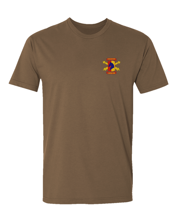 T150: "Headhunters" Eco-Hybrid Ultra T-shirt (1-623rd FAR, Alpha Btry) UTD Reloaded Gear Co. S Coyote Brown 