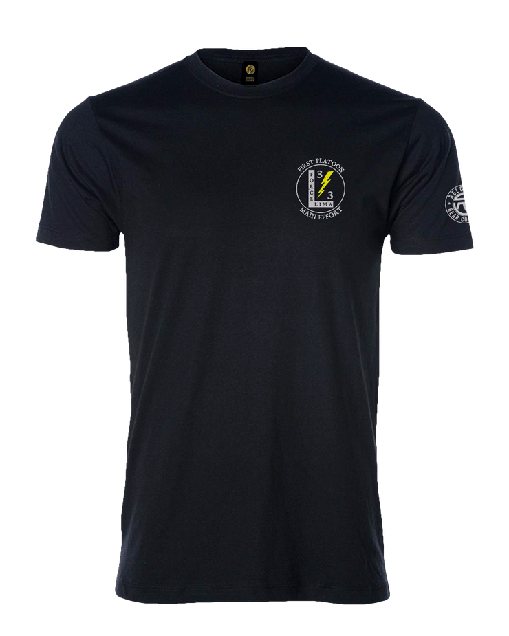 T150: "The Main Effort" Eco-Hybrid Ultra T-shirt (USMC 3/3 Lima, 1st Plt) UTD Reloaded Gear Co. S Black 