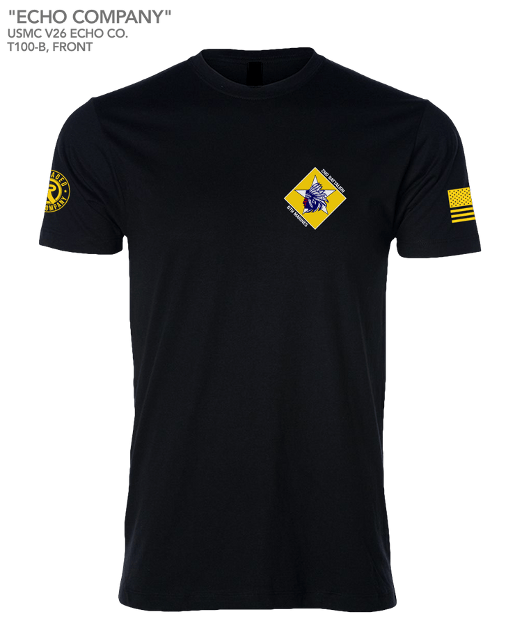 UTD T100: "Echo Company" Classic Cotton T-shirt (USMC 2/6 Echo Co.) UTD Reloaded Gear Co. S Black 
