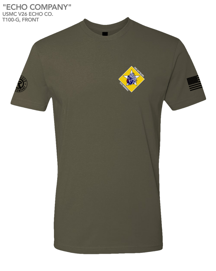 UTD T100: "Echo Company" Classic Cotton T-shirt (USMC 2/6 Echo Co.) UTD Reloaded Gear Co. S OD Green 
