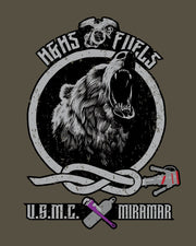 UTD T100 (Old Style): "Fuels Grizzly" Classic Cotton T-shirt (USMC H&HS Fuels, Miramar) UTD Reloaded Gear Co. 