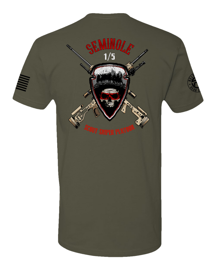 UTD T100: "Seminole" Classic Cotton/Poly T-shirt (USMC 1/5 Scout Snipers) UTD Reloaded Gear Co. 